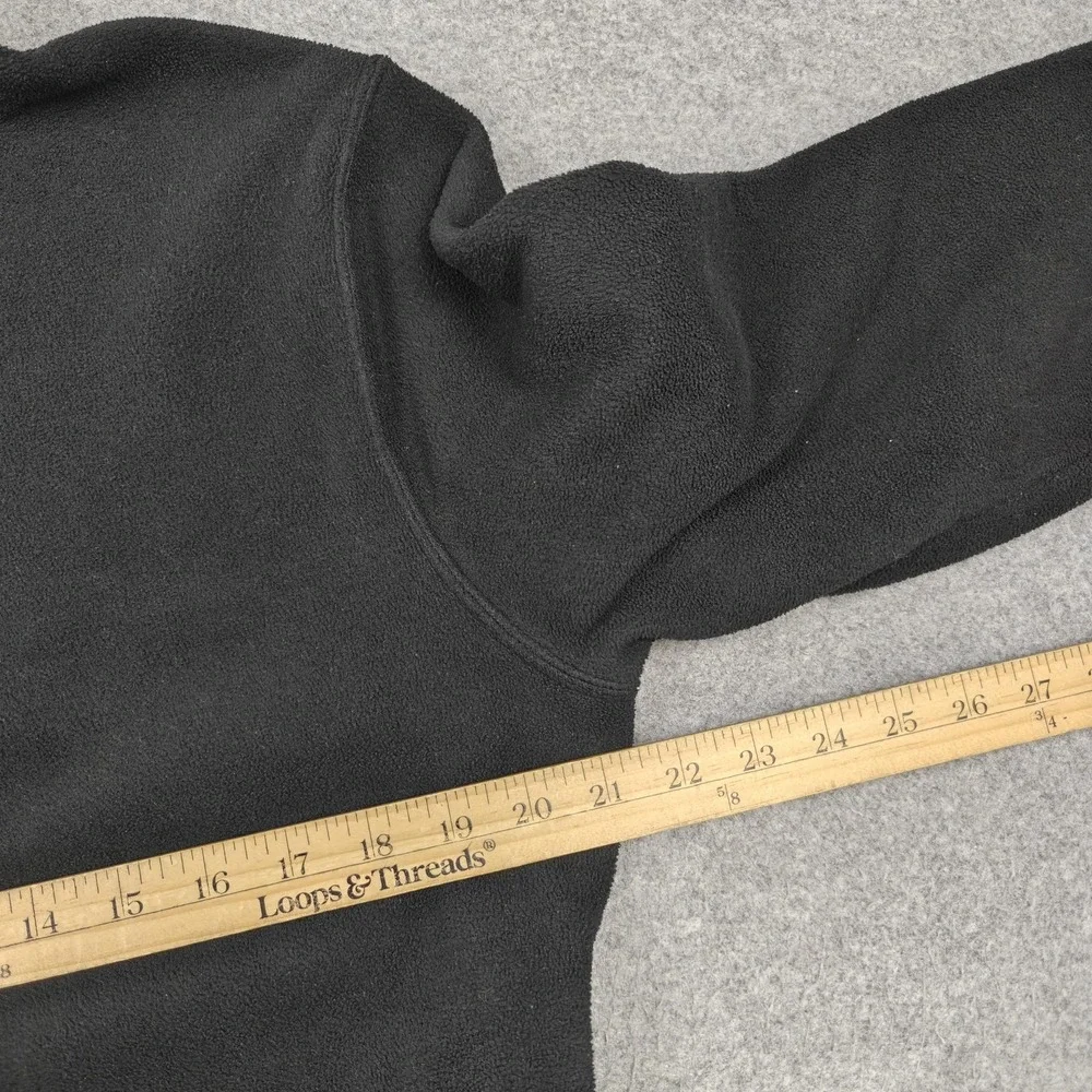 Polo Ralph Lauren Sweatshirt Mens Small Black 1/4 Zip Fleece USA Flag Sleeve
